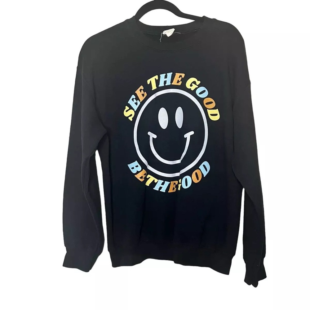 NEW!! Women’s Altar’d State “See The Good Be The Good” Black Sweatshirt Size S